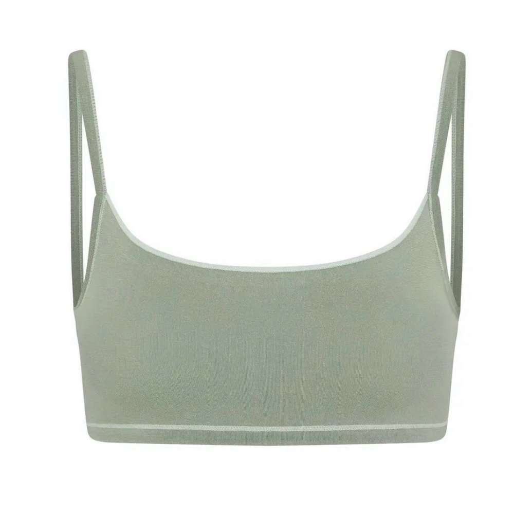 SKIMS Seamless Modal Square Neck Bralette in Mineral Green